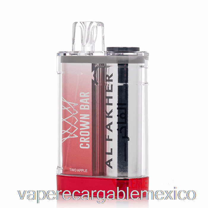 Vape Recargable Al Fakher Crown Bar Crystal 9000 Desechable Dos Manzanas